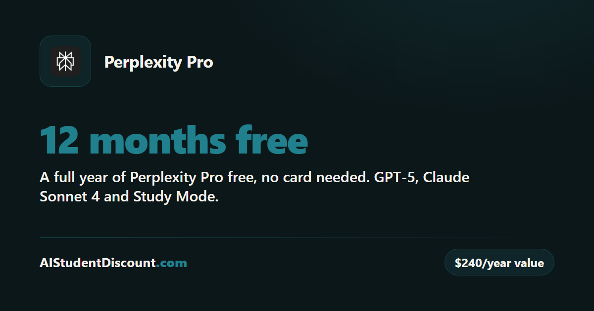 Perplexity Student Discount 2025 - 12 Months FREE Pro Access